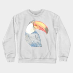 toucan watercolor portrait Crewneck Sweatshirt